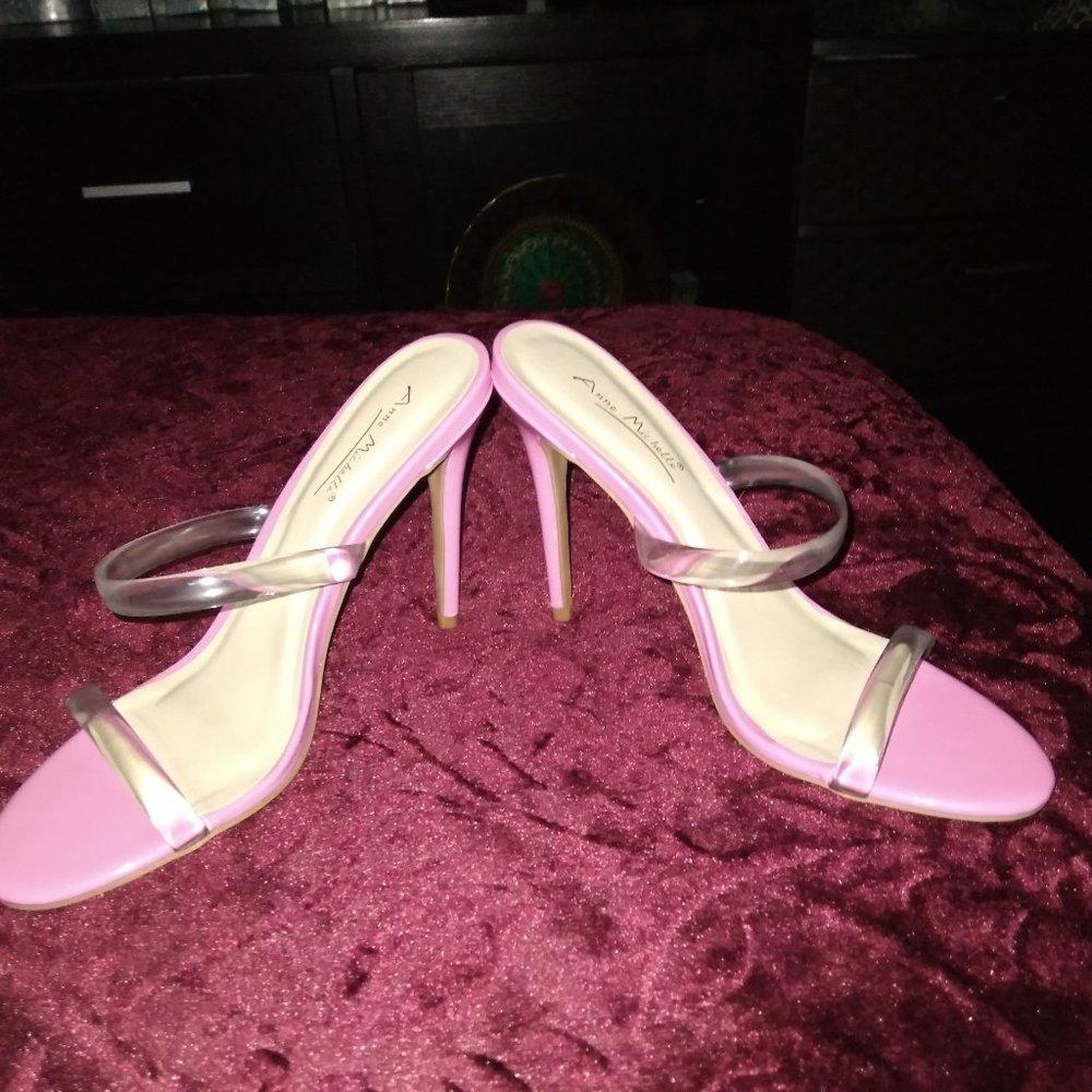 Hot Pink, clear strappy heels!! Brand New, Never Worn!!